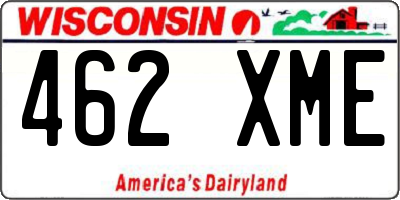 WI license plate 462XME