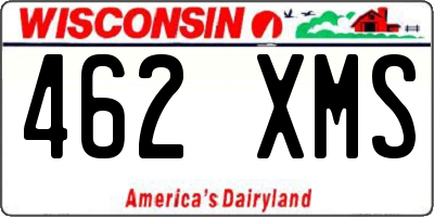 WI license plate 462XMS