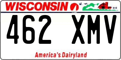 WI license plate 462XMV