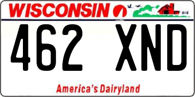WI license plate 462XND
