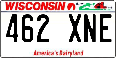 WI license plate 462XNE