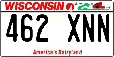 WI license plate 462XNN