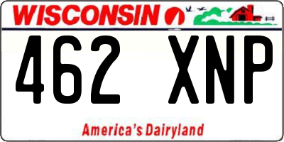 WI license plate 462XNP