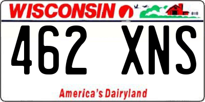 WI license plate 462XNS