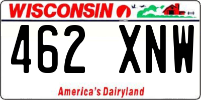 WI license plate 462XNW