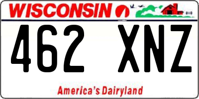 WI license plate 462XNZ