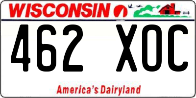 WI license plate 462XOC