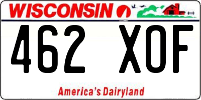 WI license plate 462XOF