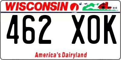 WI license plate 462XOK