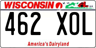 WI license plate 462XOL