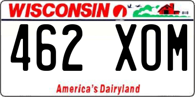 WI license plate 462XOM