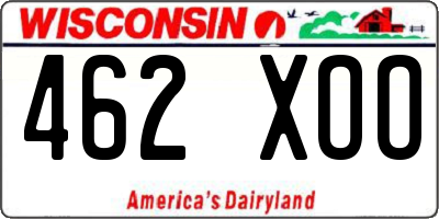 WI license plate 462XOO