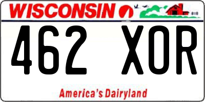 WI license plate 462XOR