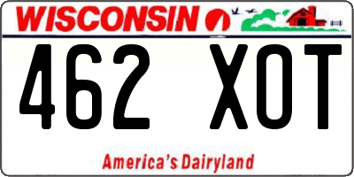 WI license plate 462XOT