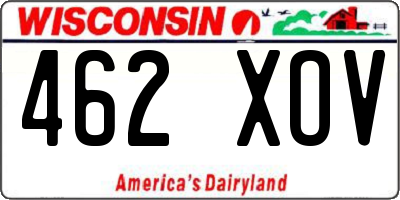 WI license plate 462XOV
