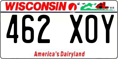 WI license plate 462XOY