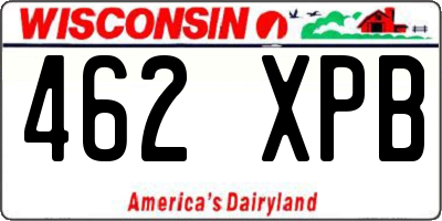 WI license plate 462XPB