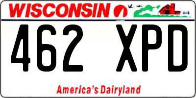 WI license plate 462XPD