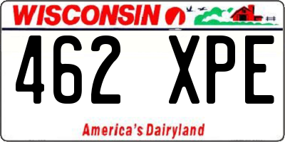 WI license plate 462XPE