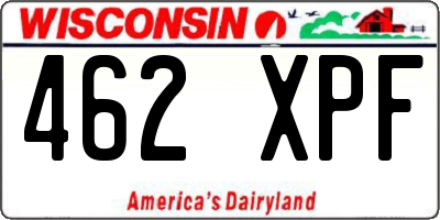 WI license plate 462XPF