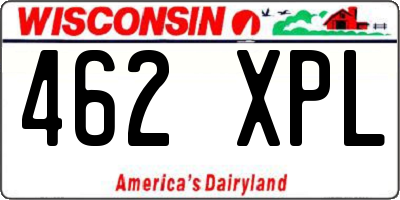 WI license plate 462XPL