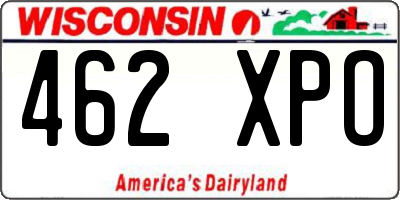WI license plate 462XPO