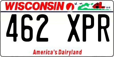 WI license plate 462XPR