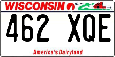 WI license plate 462XQE