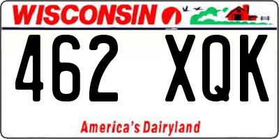WI license plate 462XQK