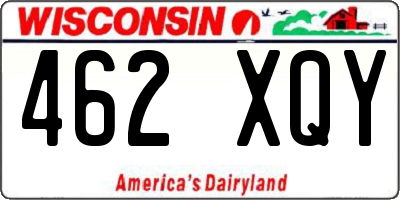 WI license plate 462XQY