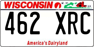 WI license plate 462XRC