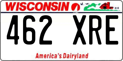 WI license plate 462XRE