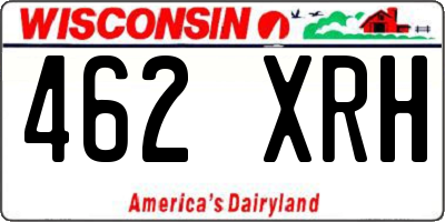 WI license plate 462XRH