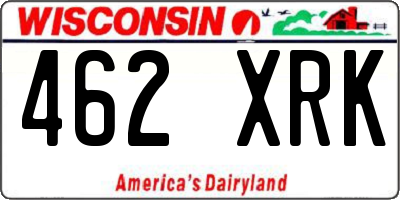 WI license plate 462XRK