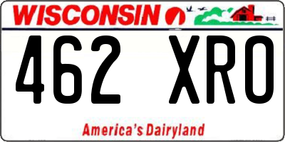 WI license plate 462XRO