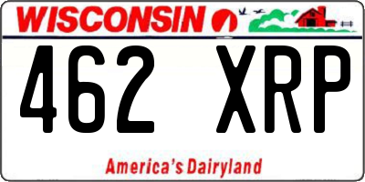 WI license plate 462XRP