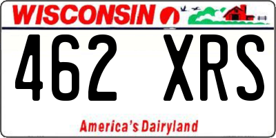 WI license plate 462XRS