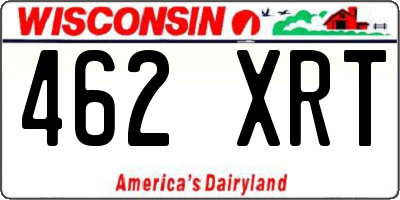 WI license plate 462XRT