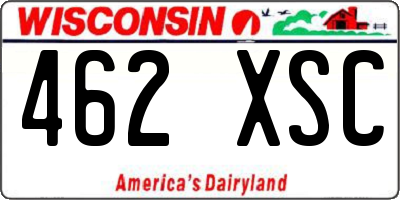 WI license plate 462XSC