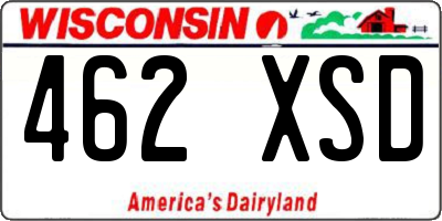 WI license plate 462XSD