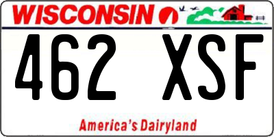WI license plate 462XSF