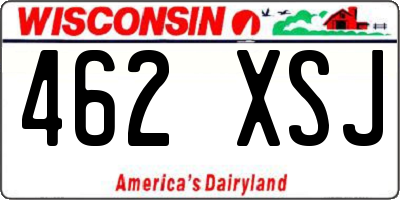 WI license plate 462XSJ