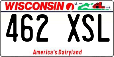 WI license plate 462XSL
