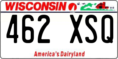 WI license plate 462XSQ