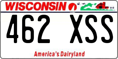 WI license plate 462XSS