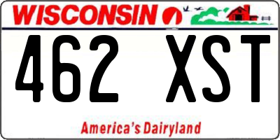 WI license plate 462XST