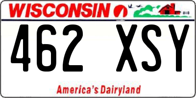 WI license plate 462XSY