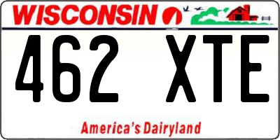 WI license plate 462XTE