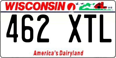 WI license plate 462XTL