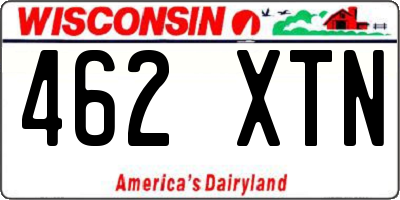 WI license plate 462XTN